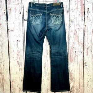 Firefly Denim Bootcut Stretch Jeans Crystal Embellishment Distressed Size 10 EUC